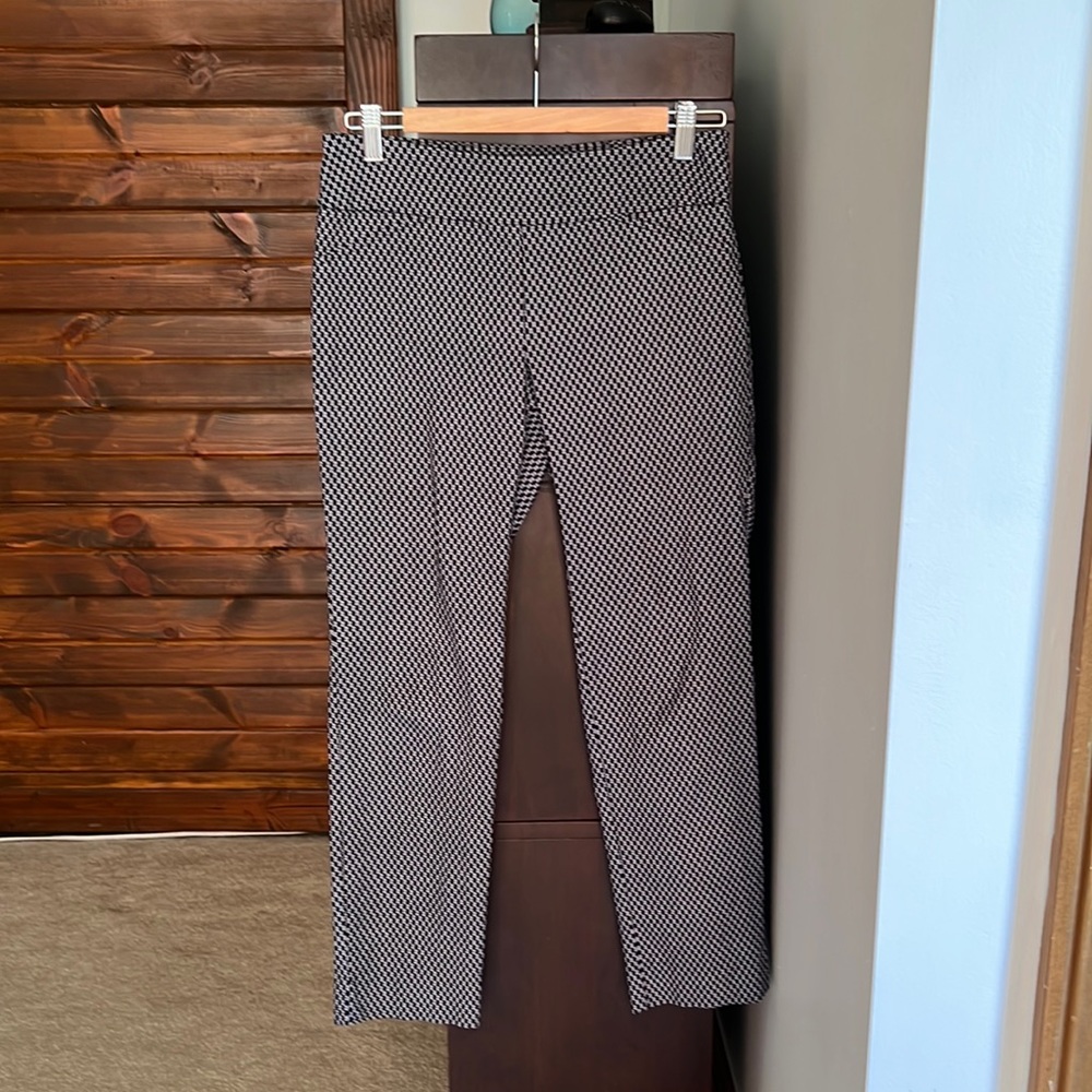 Charter Club petite pull on pant in navy and white pattern